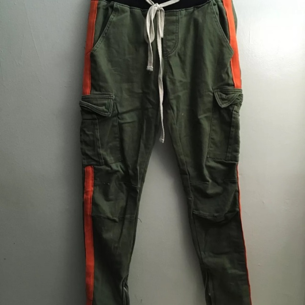 C Kel Generation Men’s Cargo Pants Size 30 Green Zipper Leg Drawstring